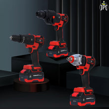 Get the JPT heavy-duty brushless 3-in-1 cordless power tool set, featuring a versatile drill machine, an impact wrench, and a rotary hammer. buy at best price.