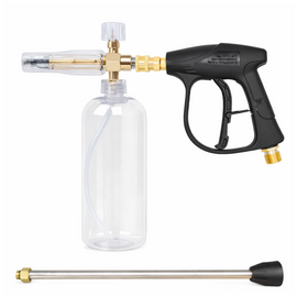 JPT Combo Heavy-Duty Foam Lance with Universal High-Pressure Water Gun and 10"/25CM High Pressure Washer Extension Rod with 1/4-Inch Quick Connector – Compatible with Most Pressure Washer Brands