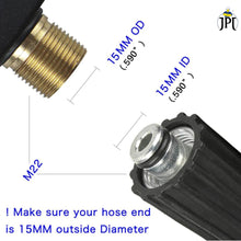 Grab the JPT flexible pressure washer hose with M22-15mm adapters. Experience its superb flexibility, kink resistance, and impressive 3200 PSI working pressure.
