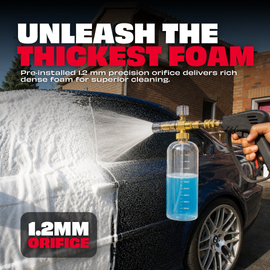 JPT Heavy Duty Snow Foam Cannon | 70 Bar Power | 3000 PSI Pressure | Brass + ABS Nozzle | Adjustable Thick Foam | 5-Piece Pressure Washer Nozzle Set | 1/4" Quick Connector Included