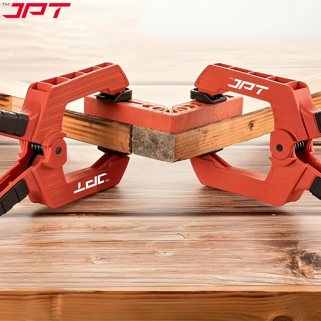 JPT 4 Inch Ultra Heavy-Duty Spring Clamp 106mm Wide Jaw | Reinforced Body with Hardened Steel Spring | 45° Rotating Pads | Strong Grip Woodworking & Carpentry Clamp for Workshop & DIY Use