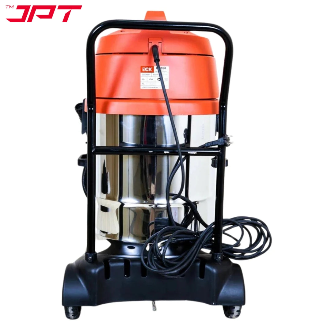 JPT KVC60 Ultra Heavy-Duty Wet and Dry Vacuum Cleaner | 2300-watt Double Motor | 22 kPa Suction Power | 60-Litre SS Tank | HEPA Filtration | Commercial Vacuum Cleaner for Home, Car, Industry Cleaning