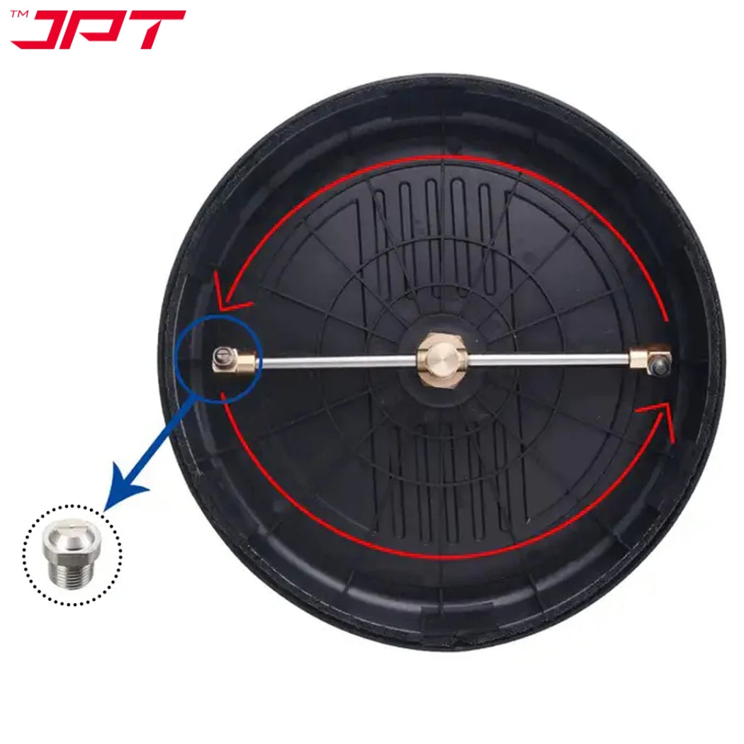 JPT 15-Inch Pressure Washer Surface Cleaner with 2 Extension Wands 1/4