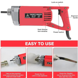 Buy now the JPT heavy-duty 1050W pure copper motor concrete vibrator machine with 3-metre concrete vibrator needle at the best price online in India.
