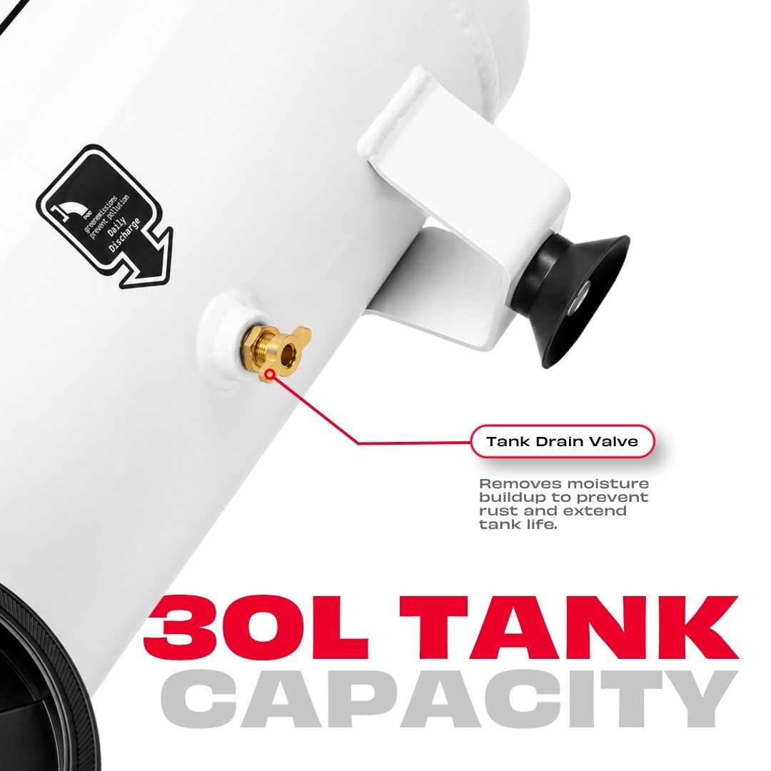 JPT 30L Oil Free Air Compressor | 1500W Portable Machine with Auto Cut-Off | Maintenance Free Heavy Duty Unit for Painting, Nailing, Garages & Pneumatic Applications