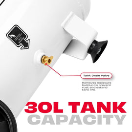 JPT 30L Oil Free Air Compressor | 1500W Portable Machine with Auto Cut-Off | Maintenance Free Heavy Duty Unit for Painting, Nailing, Garages & Pneumatic Applications