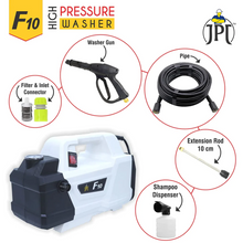 Buy JPT heavy-duty new F10 High Pressure Washer Pump for efficient and powerful cleaning with 2400 watts, 220 bar, 10L/Min flow rate, and a 1-year warranty.