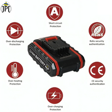 Buy the JPT 21-volt 2000mAh rechargeable lithium-ion battery, featuring eco-friendly and compatible with major brands as well as all JPT cordless power tools.