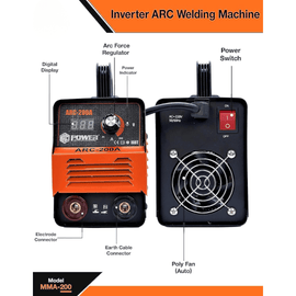 JPT 200Amp MMA / Arc Welding Machine | IGBT with Digital Display | 200A with Hot Start and Anti-Stick | Welding Accessories & Mask