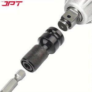 JPT 1/2-Inch Square Drive to 1/4-Inch Hex Socket Adapter | Impact wrench To Drill Machine Converter | Quick Release Chuck Converter for Impact Wrench