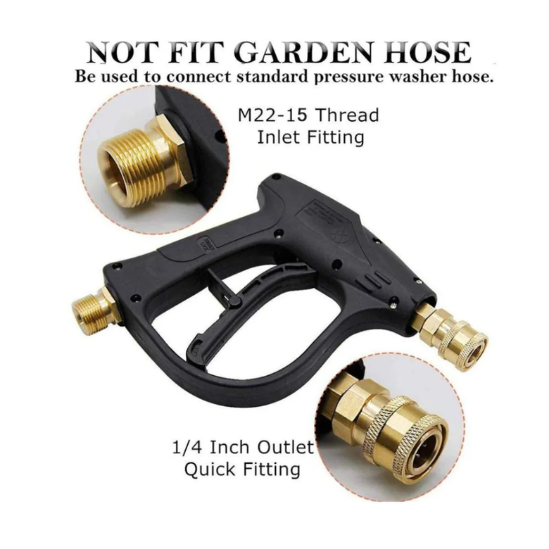 JPT Heavy Duty Universal High Pressure Water Gun | Max. 300 Bar Power | Max. 4350 PSI Pressure | Adjustable Nozzle | Compatible with Most Pressure Washer Brands