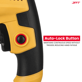 JPT Heavy-Duty Electric Drill Machine | 10MM Chuck | 500W Motor | 3000RPM Speed | 12-Speed Selection | Forward & Reverse | Auto-Lock Button | 4 Wood & 8 Masonry Drill Bits Included