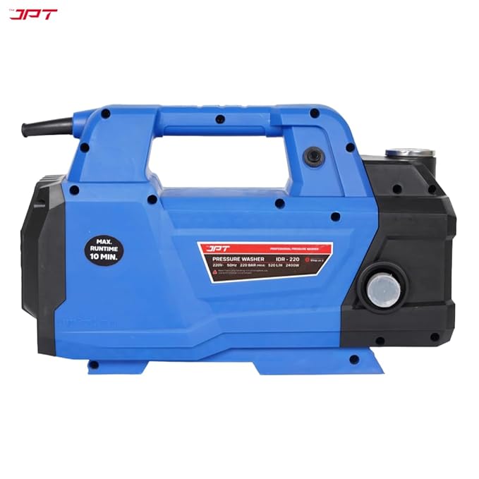 JPT Heavy Duty IDR Domestic Pressure Washer Machine | 2400 Watt Motor | Max. 220 Bar Power | 10 L/Min Water Flow | 100% Copper Winding | Portable & Durable Design | 1 Year Warranty
