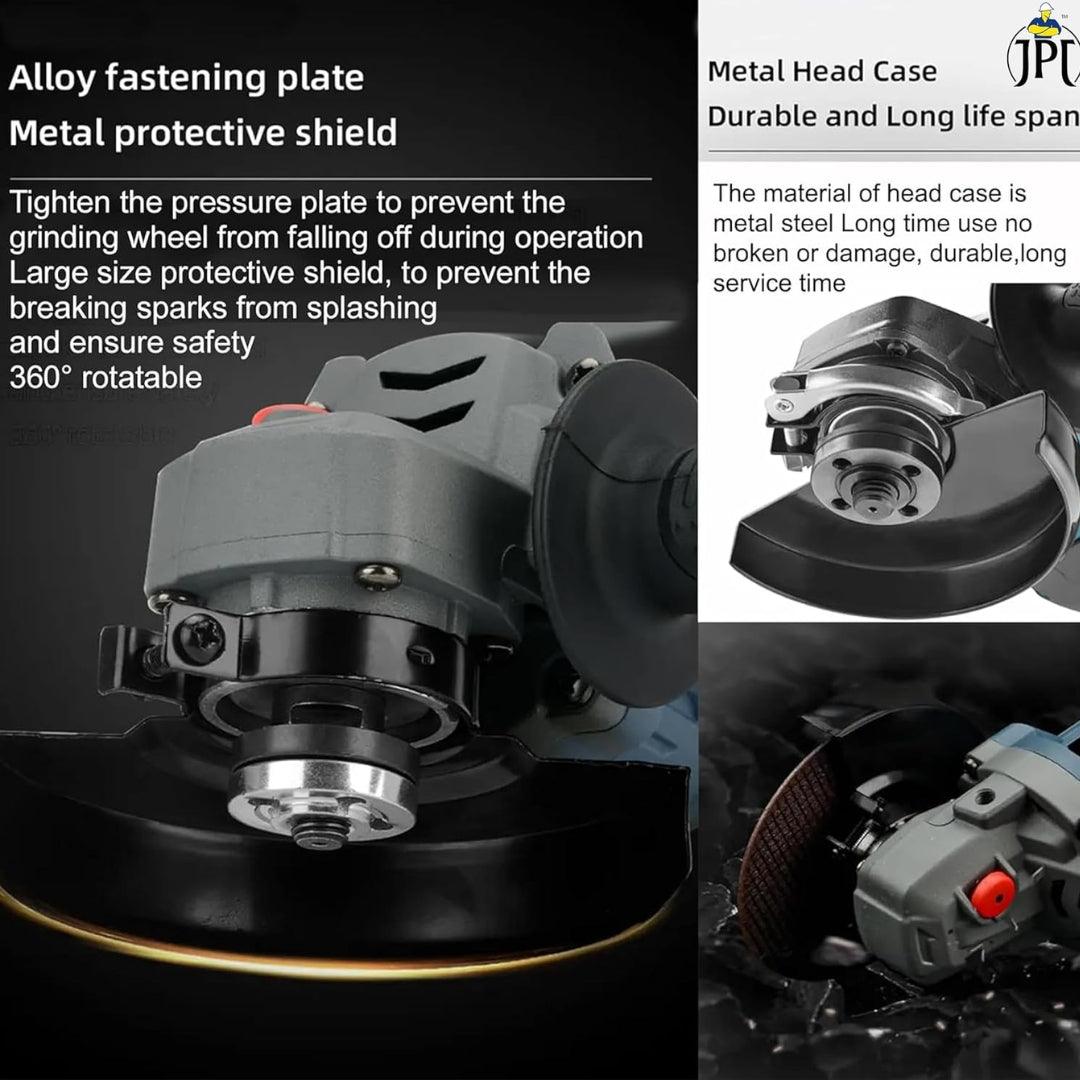 JPT 21V Brushless Heavy Duty Cordless Angle Grinder | 11000 RPM Speed | 21mm Cutting Depth | Smart Variable Speed Control Panel | 4000mAh Battery | Fast Charger