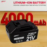 Buy JPT 21V 400nm heavy-duty cordless impact wrench at best price, featuring strong brushless motor, high rotational speed, smart display with pannel and more.