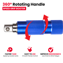 Buy JPT T & L handle socket wrench with 1/2″, 3/8″ & 1/4″ drive compatibility, 360° rotating grip, ball lock design & Cr-V steel for high torque & tight spaces.