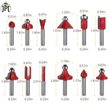 Grab the JPT 1/4" premium-quality 12-piece router bit set at the most affordable price in India. It comes with shank tungsten carbide tipped with plastic box.