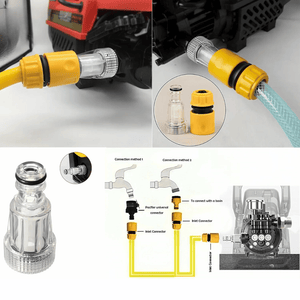 JPT Heavy Duty Universal Inlet Quick Connector & Transparent Inlet Filter Accessory | Compatible with All Pressure Washer Brands | Ideal for High Pressure Washers & Gardening