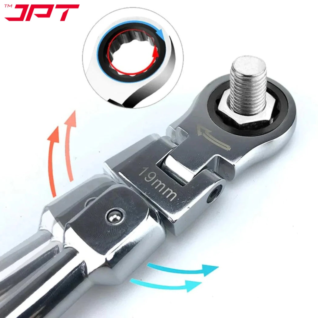 Buy now the JPT heavy-duty 8-piece changeable flex head ratchet spanner ranging from 8 to 19mm wrench head at the most affordable price in India online.