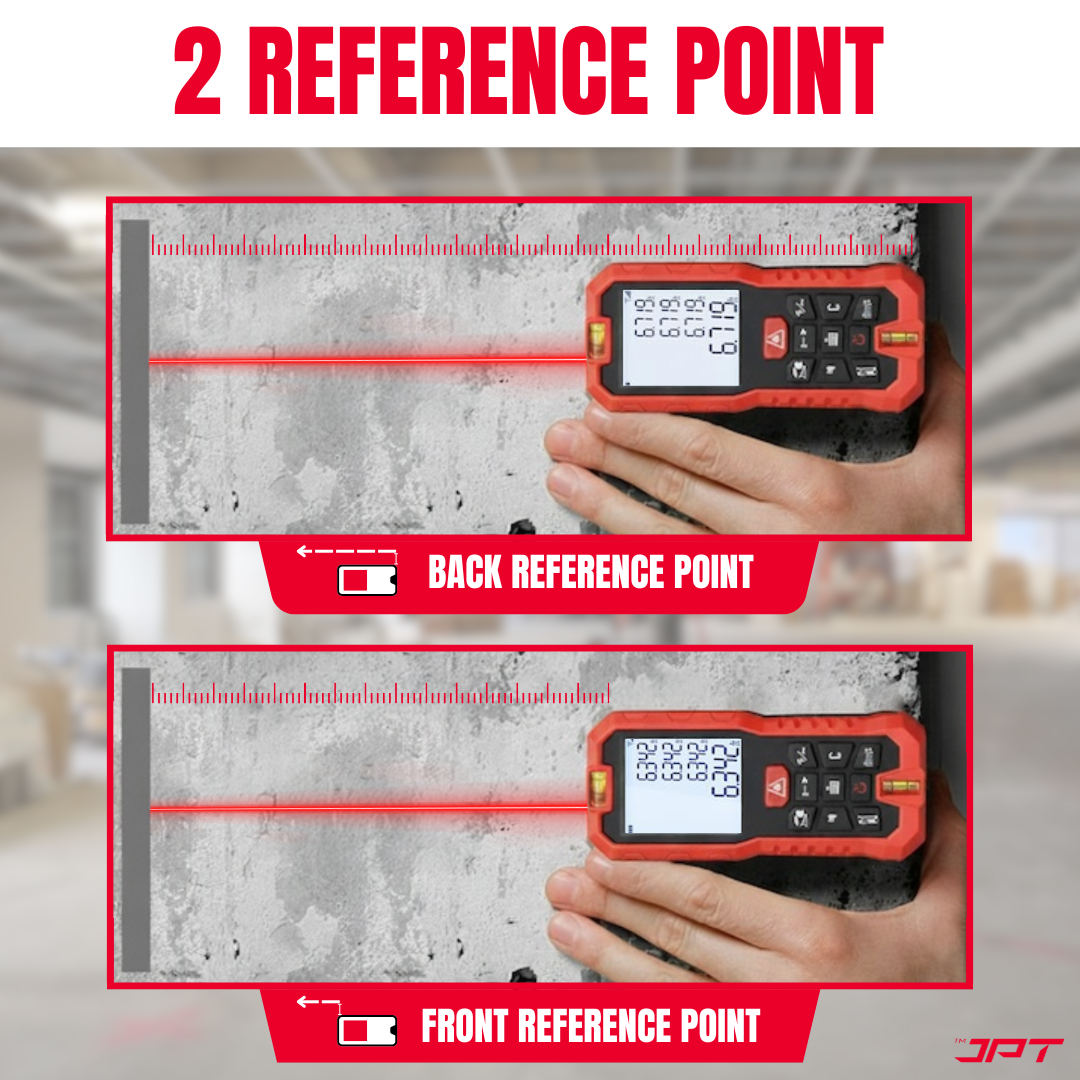 Buy JPT 50M Digital Laser Distance Meter with distance, area, volume & indirect height calculation — ideal for site engineers, contractors & interior projects.