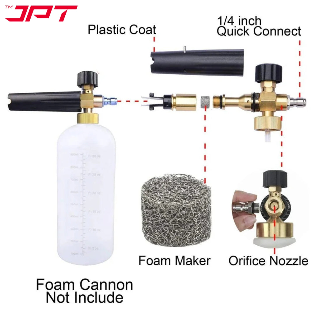 JPT 1.1mm Orifice for Foam Cannon and Foam Maker, Universal Thread Nozzle Tips and Mesh Filter for Thick Foaming