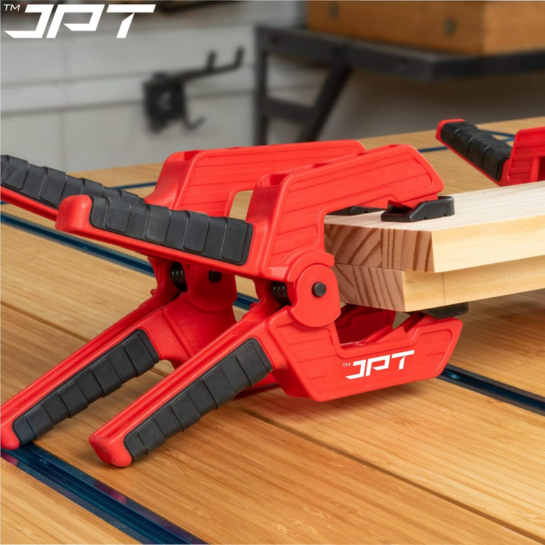 JPT 2.5 Inch Ultra Heavy-Duty Spring Clamp 66mm Wide Jaw | Reinforced Body with Hardened Steel Spring | 45° Rotating Pads | Strong Grip Woodworking & Carpentry Clamp for Workshop & DIY Use