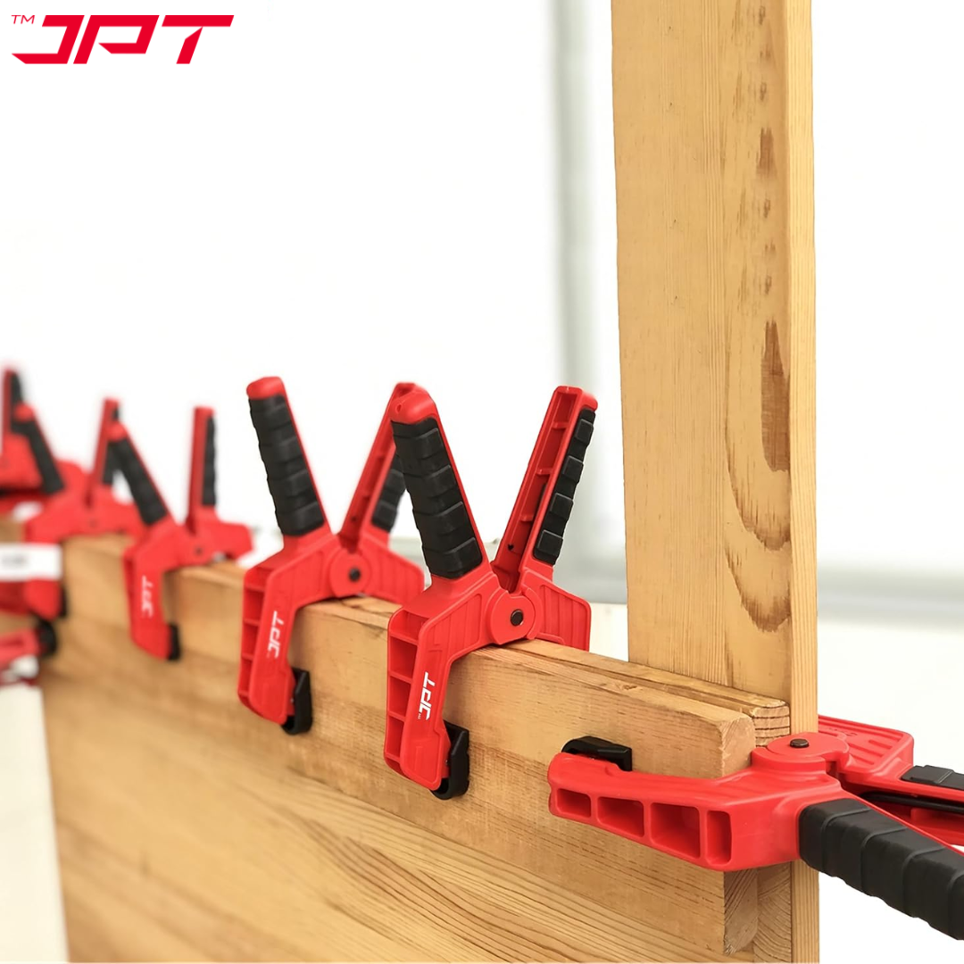 JPT 3 Inch Ultra Heavy-Duty Spring Clamp 80mm Wide Jaw | Reinforced Body with Hardened Steel Spring | 45° Rotating Pads | Strong Grip Woodworking & Carpentry Clamp for Workshop & DIY Use
