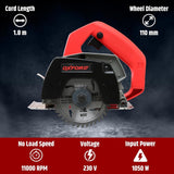 1050W 4"/110mm Heavy Duty Marble Cutter – Multipurpose Cutter Machine for Marble, Granite, Wood, Stone, Max Cut Depth Bevel and Depth Adjustable 34mm