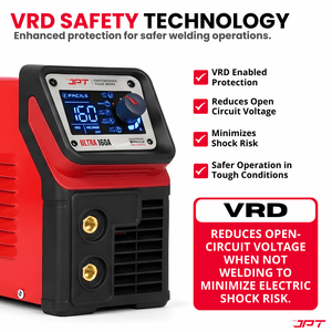 JPT 160A Ultra Heavy Duty MMA Inverter Welding Machine with Lift TIG, Full Digital Display, VRD Safety, Hot Start, Arc Force, Anti-Stick & Precision Fine Tuning Control
