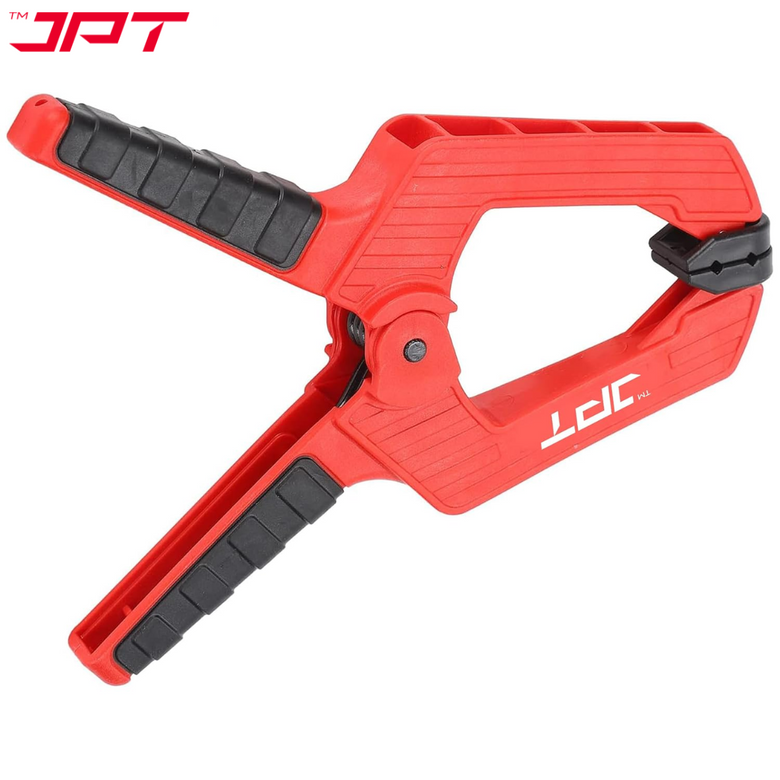 JPT 4 Inch Ultra Heavy-Duty Spring Clamp 106mm Wide Jaw | Reinforced Body with Hardened Steel Spring | 45° Rotating Pads | Strong Grip Woodworking & Carpentry Clamp for Workshop & DIY Use