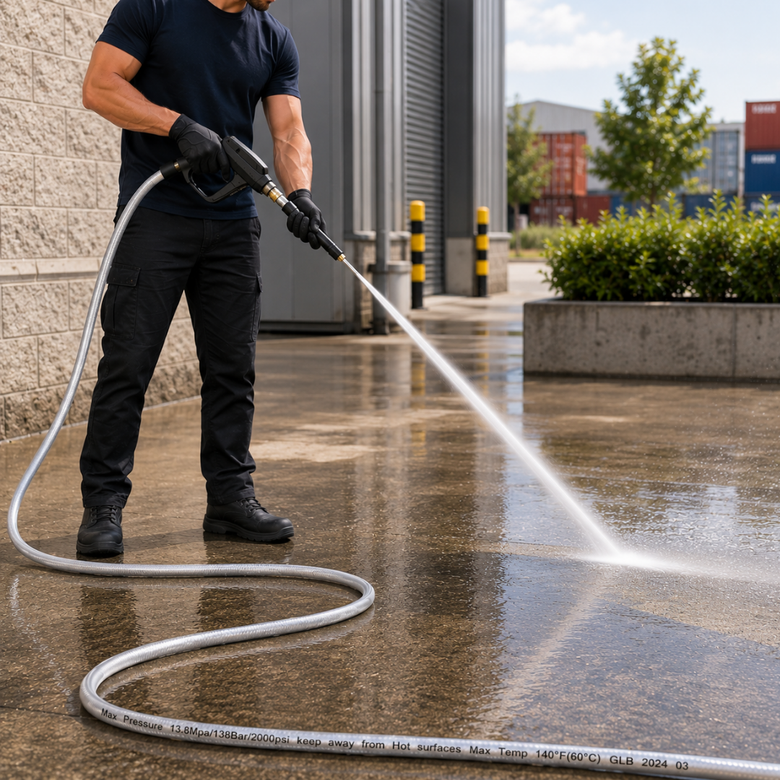 JPT 15MTR Heavy Duty Super Flexible Pressure Washer Hose Pipe | American Standard M22 Thread With O-Ring Seals | Up To 2465PSI Pressure | Max. 170 Bar Power
