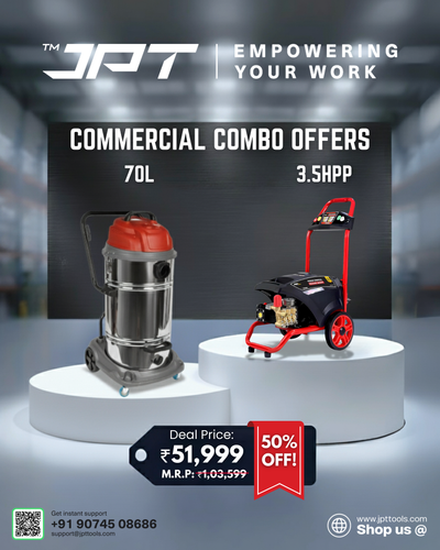 Buy JPT 70L Vacuum Cleaner With 3.5HPC Pressure Washer this diwali at the lowest price ever in India online Buy Now