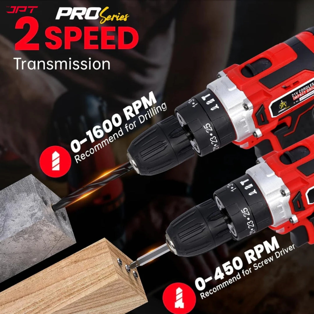 Get excellent power, precision, and performance with the JPT Pro Series 21-volt heavy-duty cordless impact drill. Buy all Pro Series models at great discounts.