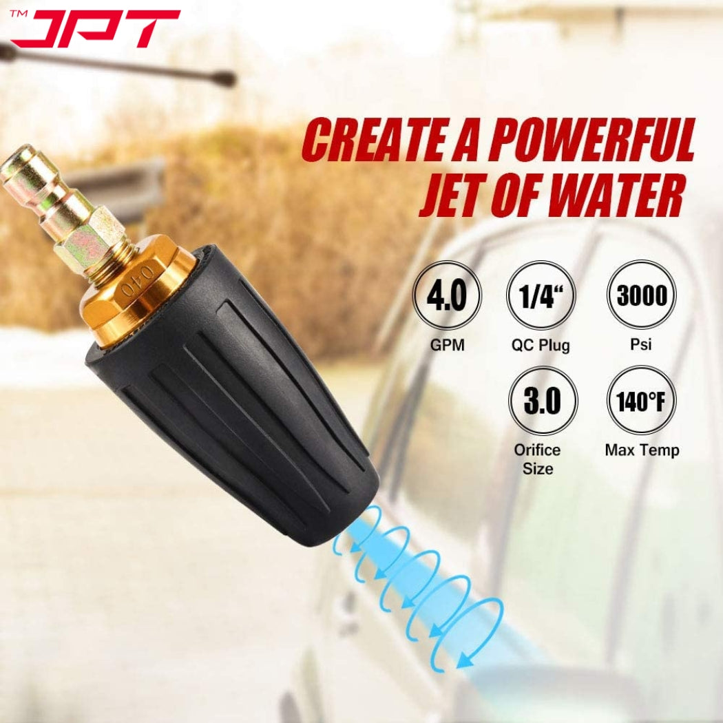 Get superior cleaning power with the JPT 360° rotating pressure washer turbo nozzle, made from premium quality materials for long lasting use without any break.