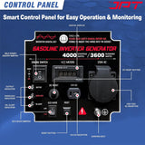 JPT GENWORX 4000W Inverter Generator, 3600W Rated, Portable Petrol Generator, Pure Sine Wave for Camping, RV, Outdoor, and Emergency Backup Power