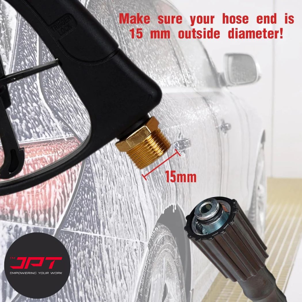 JPT Heavy Duty Universal High Pressure Water Gun | Max. 300 Bar Power | Max. 4350 PSI Pressure | Adjustable Nozzle | Compatible with Most Pressure Washer Brands