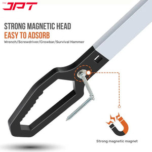JPT Multifunction Double Head Sink Wrench | Slotted Screwdriver, Crow Bar, Survival Hammer Function | Double-ended Adjustable Wrench Tool | Suitable for 6-13mm Screws & Nuts