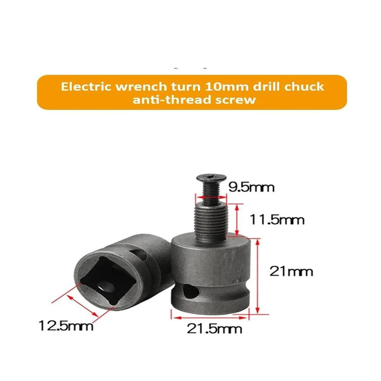 JPT 1/2 Inch Square Drive To 20UNF Drill Chuck Socket Adapter Impact Wrench Chuck Converter To Electric Drill | Chucks Adaptor Conversion For Impact And Ratchet Wrench