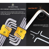 Buy online for the JPT 9 pcs premium hex Allen Key Set, made from chrome vanadium steel and finished with black oxide coating, all available at the best price.