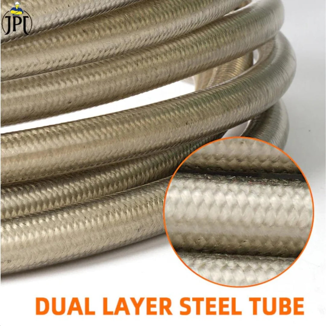 JPT Heavy Duty 8-Metre Super Flexible Pressure Washer Hose Pipe | American Standard M22 Thread With O-Ring Seals | Up To 2700 PSI Pressure | Compatible With Many Washer Brands | M22-15mm Thread Fitting Included