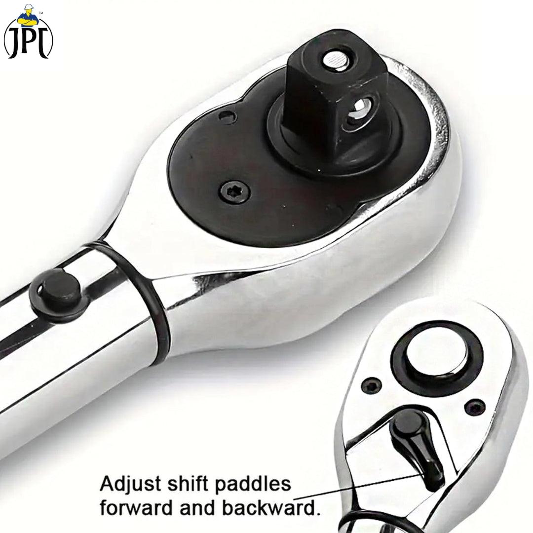 JPT Ajustable Torque Wrench Ratchet Spanner Set | 28 - 210 Nm Torque Power | 1/2-Inch Drive Click Spanner with 17mm, 19mm, 21mm Sockets | Best Hand Tool for Professional Automotive Repairs