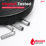 Buy JPT 9-piece CR-V Torx Allen key set (T10–T50) with 5-inch L-type design for extra leverage. Heavy duty cr-v hex key set for bike, car and workshop repair.