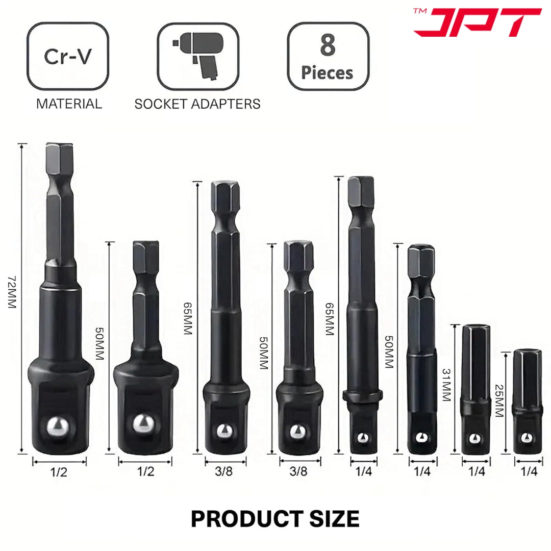 JPT 8-Piece Impact Socket Adapter Set | 1/4