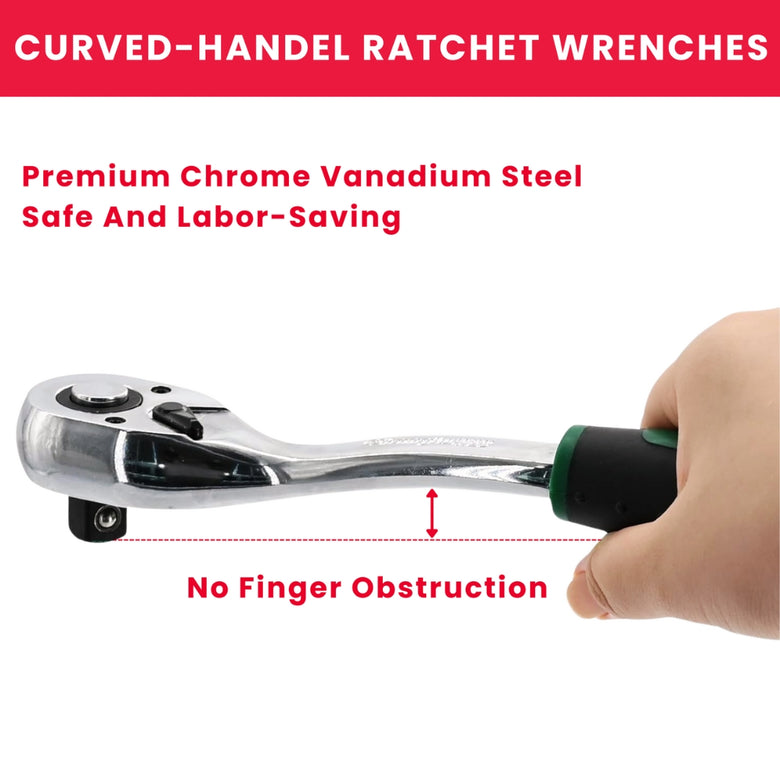 JPT 32-in-1 Socket Ratchet Wrench Set | 1/2-Inch Chrome Vanadium Set | Hand Tool Set for Bike, Car, Automobile and Other Repairing Work