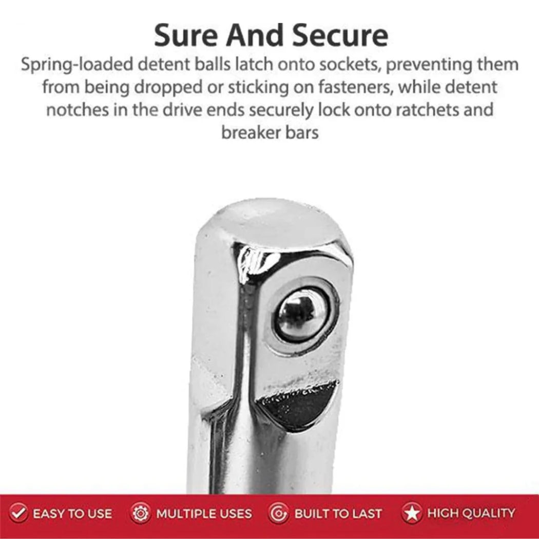 JPT 3-Piece 1/2-Inch Square Drive Socket Wrench Extension Bar Set for Narrow and Deep Spaces