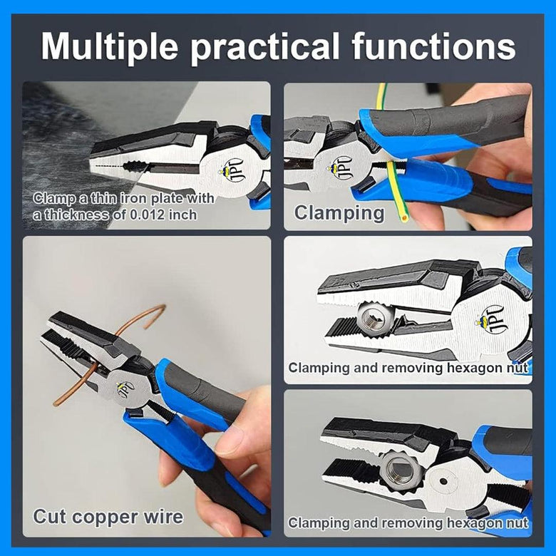 JPT 8-Inch Heavy Duty High-Leverage Cutting Plier for Twisting, Clamping Screws, and Cutting Soft Metals like Copper and Aluminum