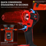 Get the JPT heavy-duty brushless 3-in-1 cordless power tool set, featuring a versatile drill machine, an impact wrench, and a rotary hammer. buy at best price.