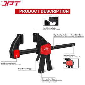 Buy now the JPT Pro Series 30" bar clamp at the best price. This clamp offer you 2-in-1 functionality, i beam structure, quick release trigger, and much more.