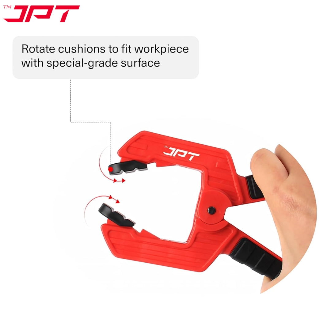 JPT 3pcs Ultra Heavy-Duty Spring Clamp Combo Set | 2.5", 3" And 4" Spring Clamp | Reinforced Body with Hardened Steel Spring | 45° Rotating Pads | Strong Grip Woodworking & Carpentry Clamp for Workshop & DIY Use