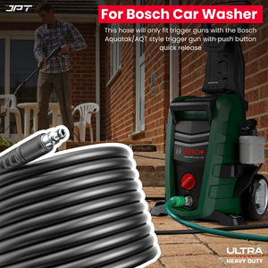 JPT Ultra Heavy-Duty 15Mtr High Pressure Hose Pipe Compatible With Bosch Aquatak/AQT Series | Withstand Up to 450 Bar (6525 PSI) of Pressure | Premium PVC + PE Layers and Reinforced Braid